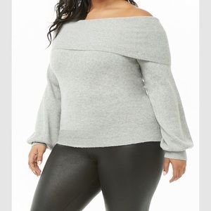 Plus size fold over sweater